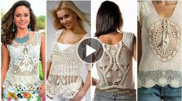 Unique crochet knitting doily lace pattern women fashion top blouse design/Boho crochet dress des...