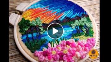 Tutorial no - 682| Hand embroidery 2021| Hoop art step by step |Thread painting |keya's craze
