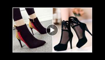 Vintage Style Leather Women High Heel Ankle Boots And Shoes Collection For Ladies