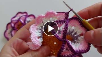 3D How to crochet knitting.. Tığ işi muhteşem örgü modeli battaniye yatak örtüsü vs..