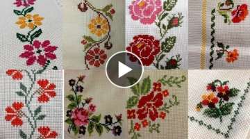 gorgeous flowers Cross Stitch hand embroidery design countable colourful ideas