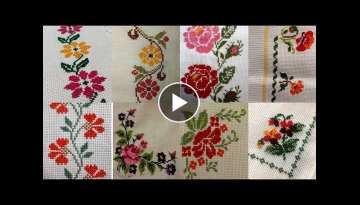 gorgeous flowers Cross Stitch hand embroidery design countable colourful ideas