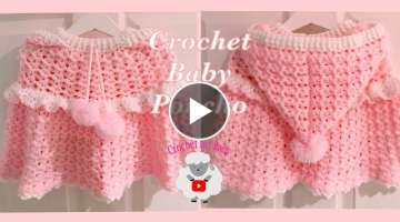 How to crochet baby poncho | hooded crochet cape | girls 6 months - 3.5 years - Crochet for Baby ...
