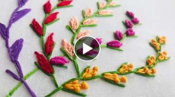 Hand Embroidery: 5 Amazing Stitches for Beginners / Embroidery for Branches / Bunch Embroidery