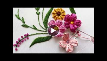 Hand Embroidery: Brazilian Embroidery Stitches - Flower Embroidery - Corner Flower Embroidery