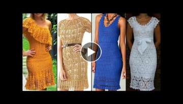 Gorgeous stylish & beautiful crochet summer bodycon dress design ideas for girls & women