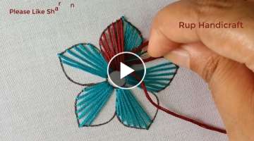 Hand Embroidery Super Unique Decorative Needle art Duel Color Beautiful Flower,Easy Flower Sewing