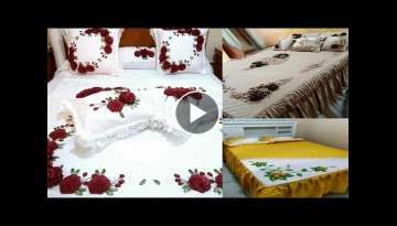 top class ribbon hand embroider bed sheets designs