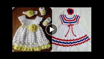 Beautiful crochet baby girls Frocks design and pattern with new fashion 2021