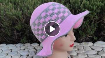 how to crochet summer hat ~ easy crochet hat pattern for beginners ~ crochet hat knitting pattern