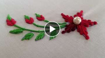 Hand embroidery flower design for kurti,dress, blouse / hand embroidery design for beginners