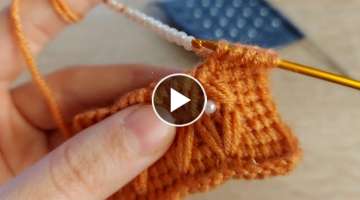 Tunus işi kolay incili örgü patik yelek battaniye modeli - How to tunisian crochet knitting mo...