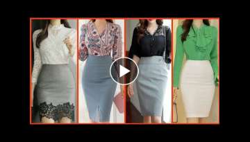 Outstanding trendy daily work wear different types off women top with skirts collection2021