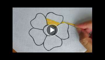 Hand embroidery: modern flower stitch,easy flower embroidery for dress