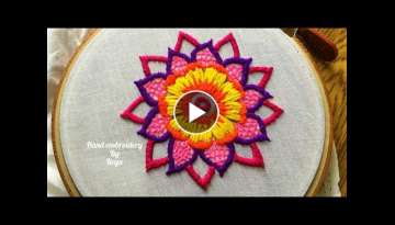 Hand Embroidery by keya -16 | Mandala drawing and hand embroidery tutorial