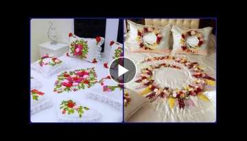 adorable and Classy Ribbon embroidery bedsheets Design Ideas