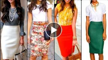 Most Stylish & Attractive Office Wear Professional H-line skirt outfits Ideas