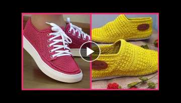 easy to wear casual crochet sandals, slippers,shoes design collection for girls