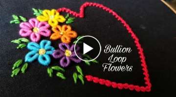 Bullion Loop Flowers (Hand Embroidery Work)