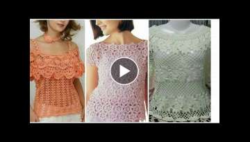 Most demanding crochet blouse with Flower Mesh Pattern for Women/Beautiful Blouse ideas for Summe...