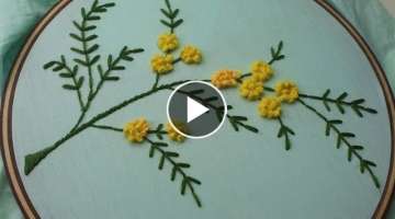 French knot and running stitch flower design | Hand embroidery designs