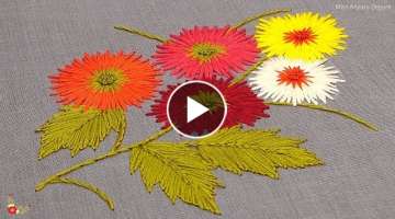 Satin Stitch Flower Embroidery Easy, Satin Stitch Flower Petals, Satin Embroidery Tutorial-475
