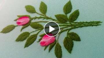 Long and short stitches | bouquet of roses | hand embroidery