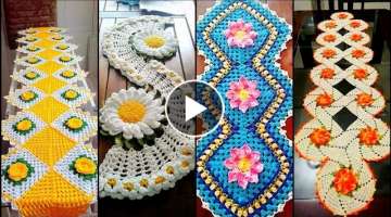 Very Stylish & Beautiful Easy Handmade Colorful Crochet Table Cover & Table Runner Design/Pattern...