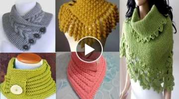 Trendy and stylish knitted caplet scarf, neck warmer design ideas/winter fashion# Shorts# Yarns#