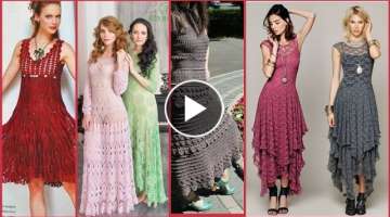 40 plus Latest stylish and beautiful crochet knitting skirt frock gown design for highest fashion