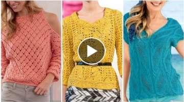 Attractive And Stylish Hand Knitted Crochet Top Blouse and Sweat Shirts Designs For Women