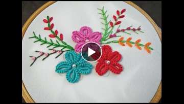 Hand Embroidery | Brazilian Embroidery Flower | Flower Embroidery | Brazilian Embroidery Design