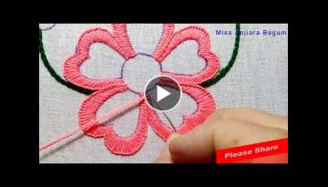 Wonderful Hand Embroidery flowers easy way,Simple Embroidery flowers-78,ফুলের এম্...