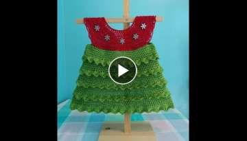 How to Crochet a Christmas Tree Holiday Baby Dress Tutorial