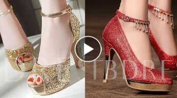 FANCY SHOES/ SANDALS FOR WOMEN|| Closed Toe Silver Rhinestone Stiletto Heel Wedding Shoes|| #SBLE...