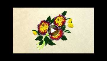 Very beautiful flower embroidery designs with creative and colorful embroidery stitches