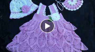 Crochet baby dress| lacy crochet baby dress pattern 212