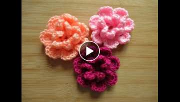 Crochet flower for baby beanie hat How to crochet tutorial - Happy Crochet Club