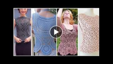 Best And Beautifull American Style 43 Crochet Women Blouse Top Dress For Casual Wear