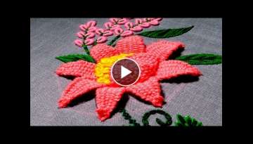 Hand Embroidery , 3D Hand Embroidery Flower, Brazilian Embroidery Design, (Picot Stitch)-99