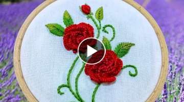 Embroidery Rose Cast On Stitch Embroidery Flower