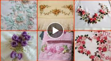 pillow ribbon embroidery/ crewerl embroided pillows with bedsheets for bedding new style bedsheet...