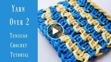 Tunisian Crochet Tutorial - Yarn Over 2 - Right handed