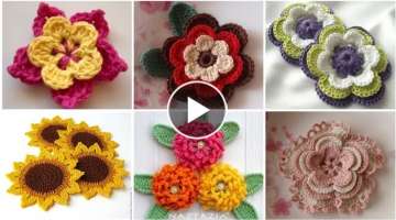 Most Demanding Handmade Crochet 3D Flowers Designs Patterns For Applique