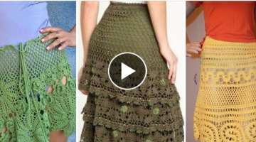 Most attractive Crochet mini skirt with beautiful lace Crochet trimmings