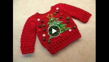 Easy Crochet A Baby Sweater 0-3M 3-6M 6-12M | Bagoday Crochet | Tutorial #355