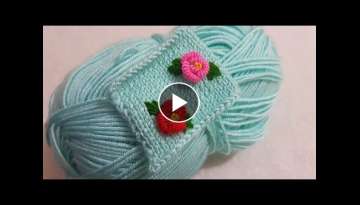 Örgü üzerine rokoko çiçek brezilya nakışı yapımı Brazilian embroidery to knit rococo ro...