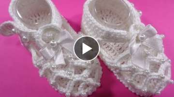 how to make crochet baby shoes No 1