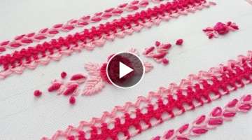 Hand Embroidery |Border design stitch| Rose stitch| Дизайн бордюра