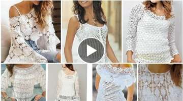 Attractive crochet knit wear pattern/Cute crochet Top blouse for women fashion/Boho fashion lace ...